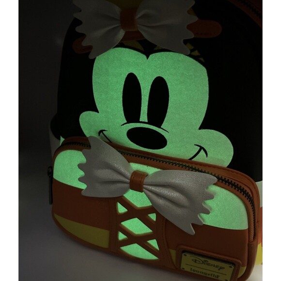 NWT Loungefly Minnie Mouse Candy Corn Glow In The Dark Mini Backpack main image 13